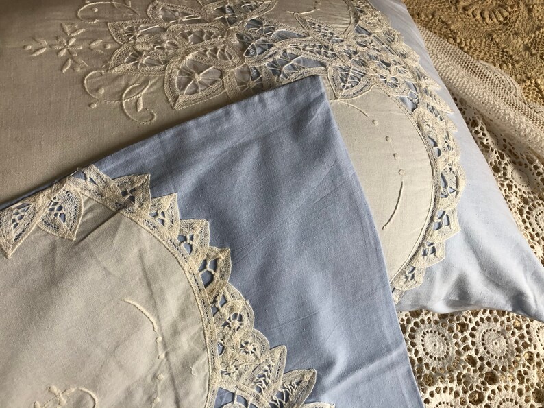 Sale Handmade Lace Pillow Shams Hand Embroidery with Etsy