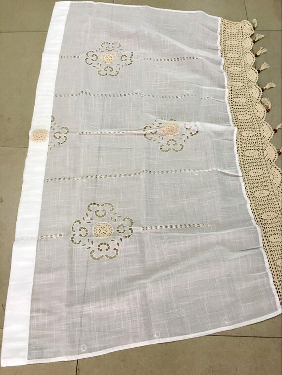 Valance Version Pair Of Shabby Chic Drawnwork Balloon Etsy