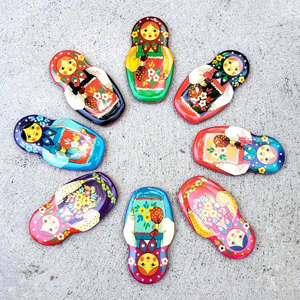 Nesting Doll Magnets, One Strong Decorative Reusable Matryoshka One Magnet in Assorted Color