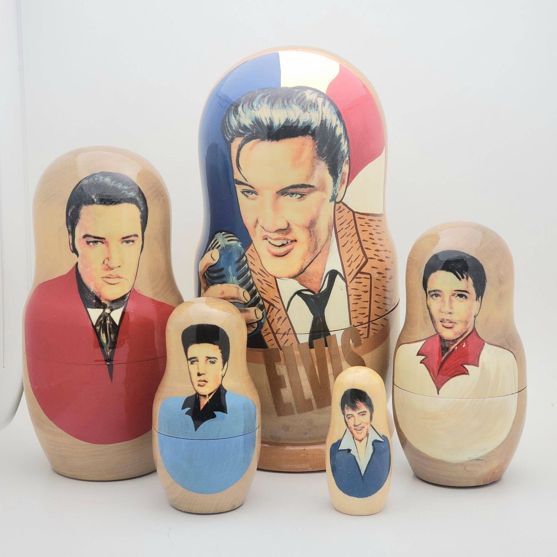 Elvis Presley Handmade Nesting Dolls Collectable Stacking Doll Etsy