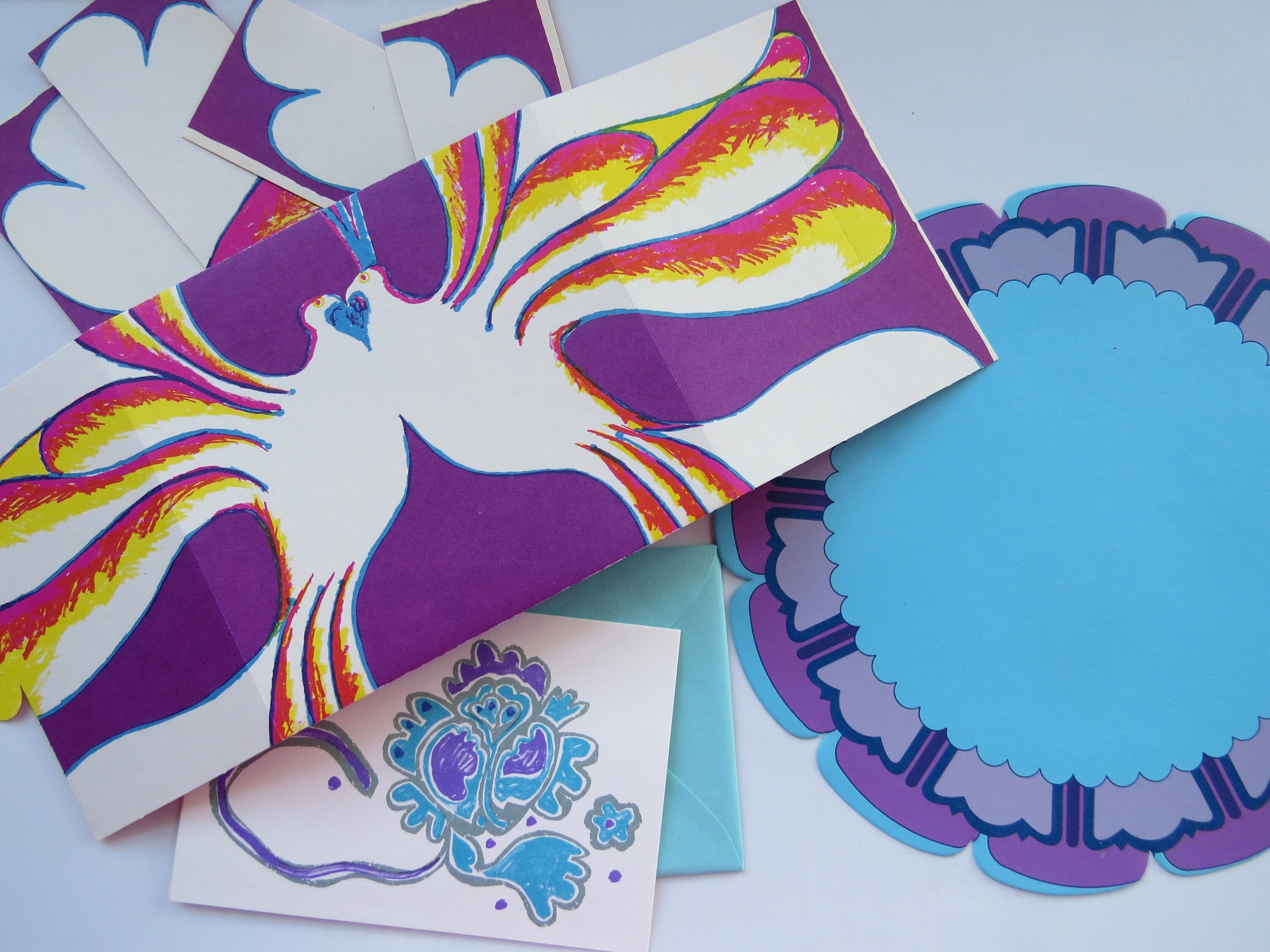 Vintage 1960s Pop Art Fold-a-Note Stationery Sheets 30 Pieces 6 Designs