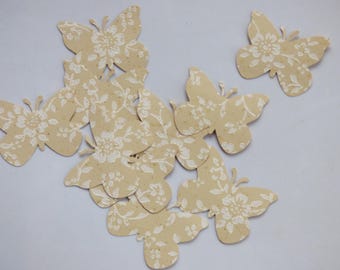 Butterflies Made From Beautiful Textured Floral & Gold Glitter Accented Vintage Wall Paper ~ Junk Journal Scrapbook Paper Craft Art Supplies