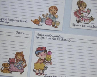Cute 80's Recipe Cards Collection ~ Current Children Kristen Howe ~ Pink Farm House Country ~ Vintage Current Stationery 1980's Cottage Core