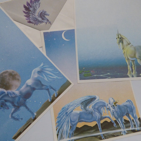 Vintage 80's Stationery - Pegasus Unicorns Fantasy ~ Sampler Collection