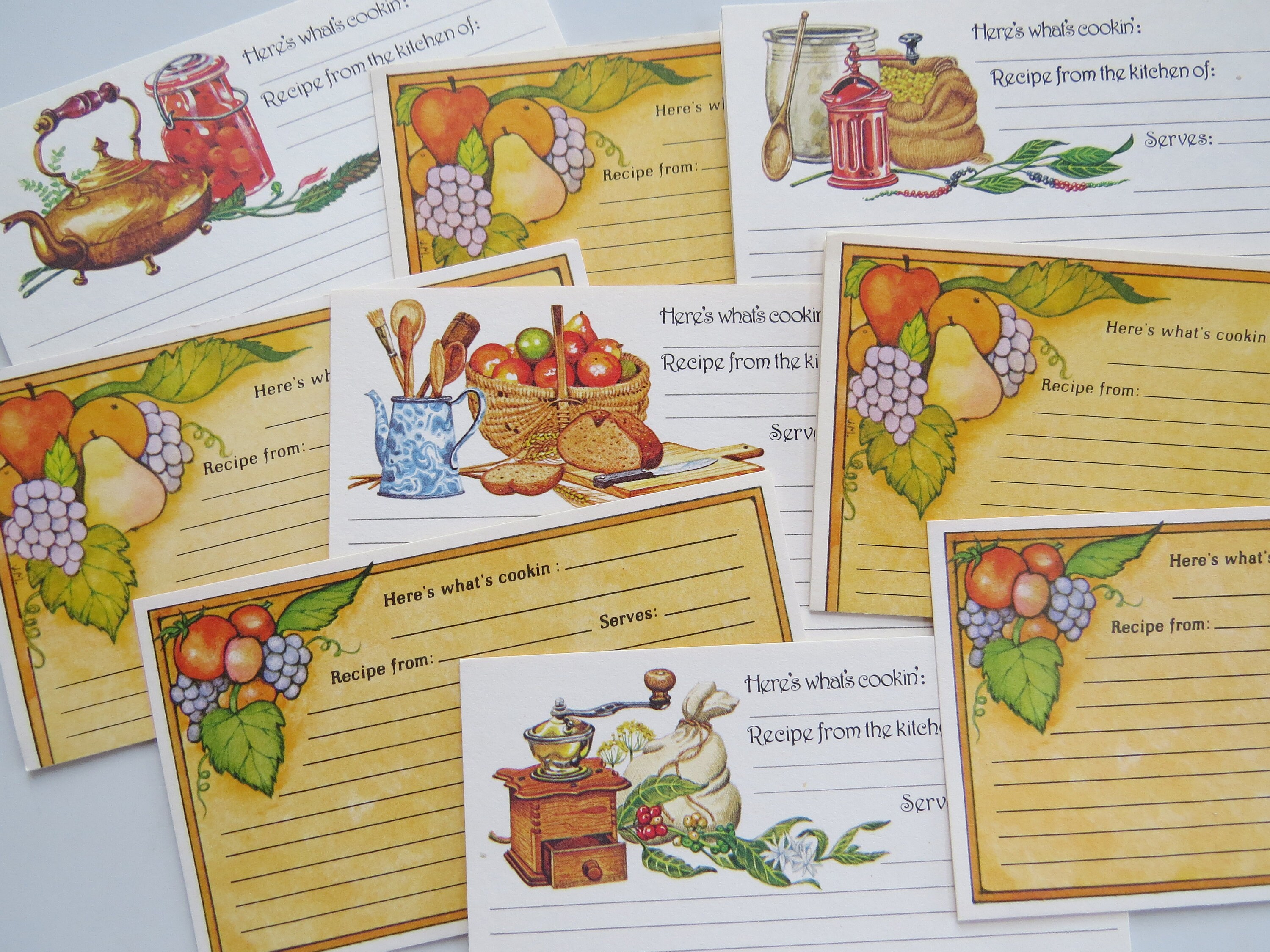 Vintage Current Recipe Cards Craft Lot Kitchen Heirloom Etsy