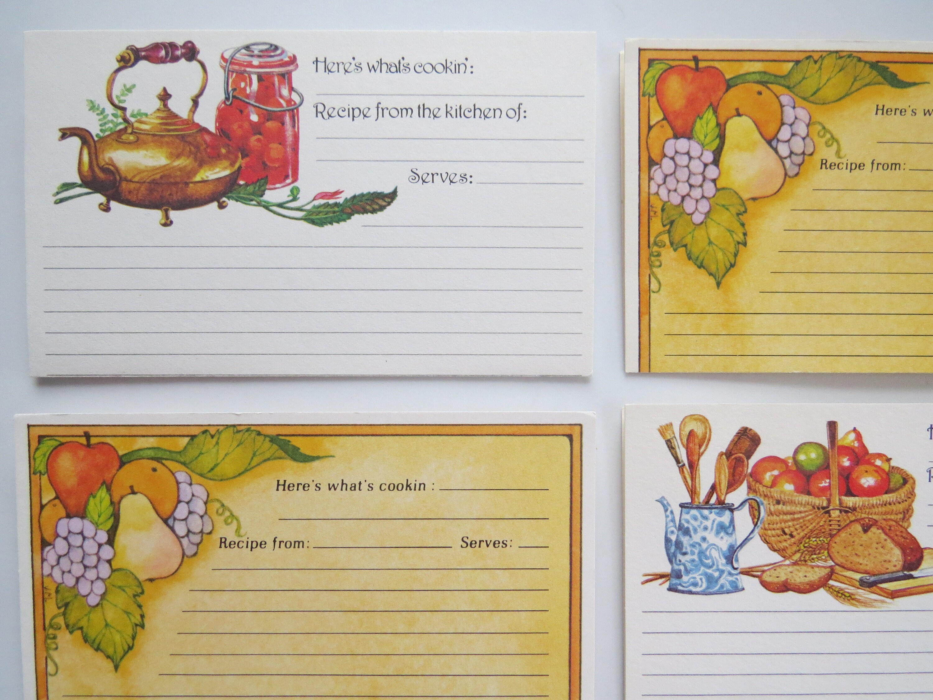 Vintage Current Recipe Cards Craft Lot Kitchen Heirloom Etsy