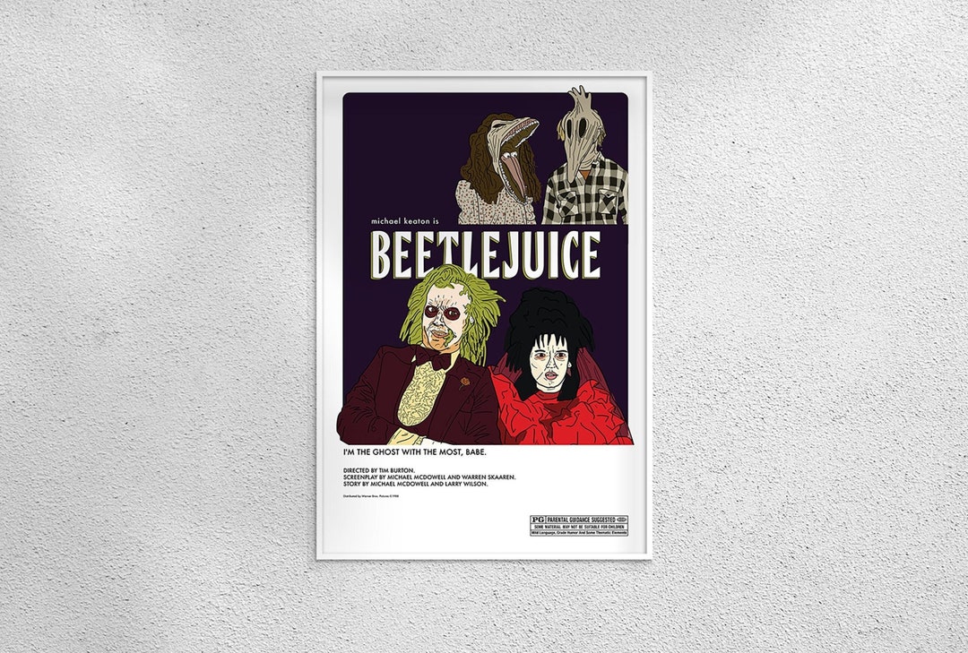 Affiche Beetlejuice Poster OMG Printing - Papier Satin A4 210x297 Mm - Impression Bord à Bord