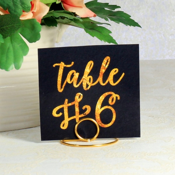 Gold Wire table number holders - Bridal Shower Pen, Shabby Chic Pen - Bride and Groom - Rustic Country Chic Wedding