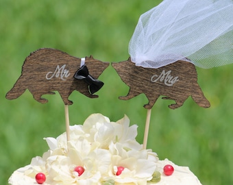 Raccoon Wedding Cake Topper - Rustic Cake topper - Bride and Groom - Rustic Country Chic Wedding