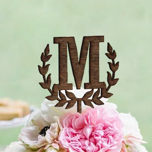 Schildersmonogram bruidstaart topper - houten Wedding Cake-Topper - Personalized Wedding Cake-Topper - rustieke bruidstaart Topper