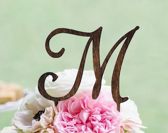 Monogram Wedding Cake topper - Wooden Wedding Cake Topper - Personalized Wedding Cake Topper - Rustic Wedding Cake Topper