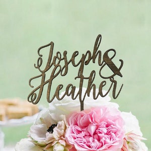 Rustic Personalized Name Cake Topper - Decoration - Beach wedding - Bridal Shower - Bride and Groom - Rustic Country Chic Wedding