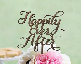 Rustic "Happily ever after" Wedding Cake Topper - Cake Toppers - Rustic Country Chic Wedding - Wedding Cake Topper - Beach Cake Topper