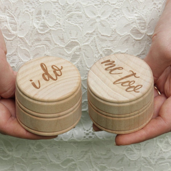 Rustic Wooden Ring Box I DO ME TOO - Wedding ring Box - Personalized Gift - Wedding Gift - Anniversary Gift - Custom Wedding Gift