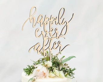 Rustic HAPPILY EVER AFTER Wedding Cake Topper - Cake Toppers - Rustic Country Chic Wedding - Wedding Cake Topper - Beach Cake Topper