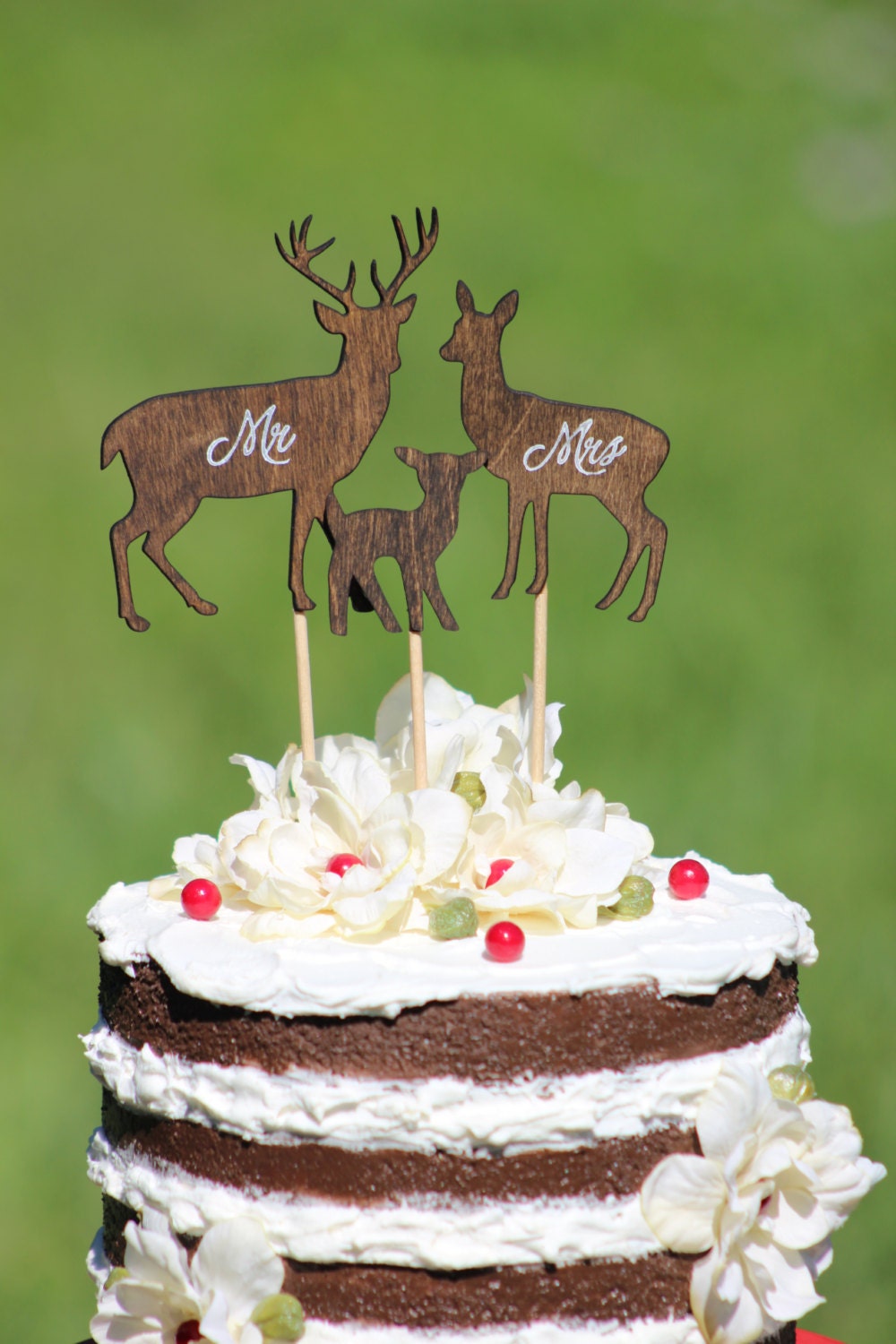 Los ciervos familia torta de bodas - torta familia Topper - ciervo - país  rústico elegante boda - Etsy México, image size:1000x1500