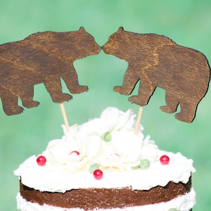Bear Cake Topper - Cupcake Topper - Personalized Wedding -  shabby chic, outdoor, cottage chic