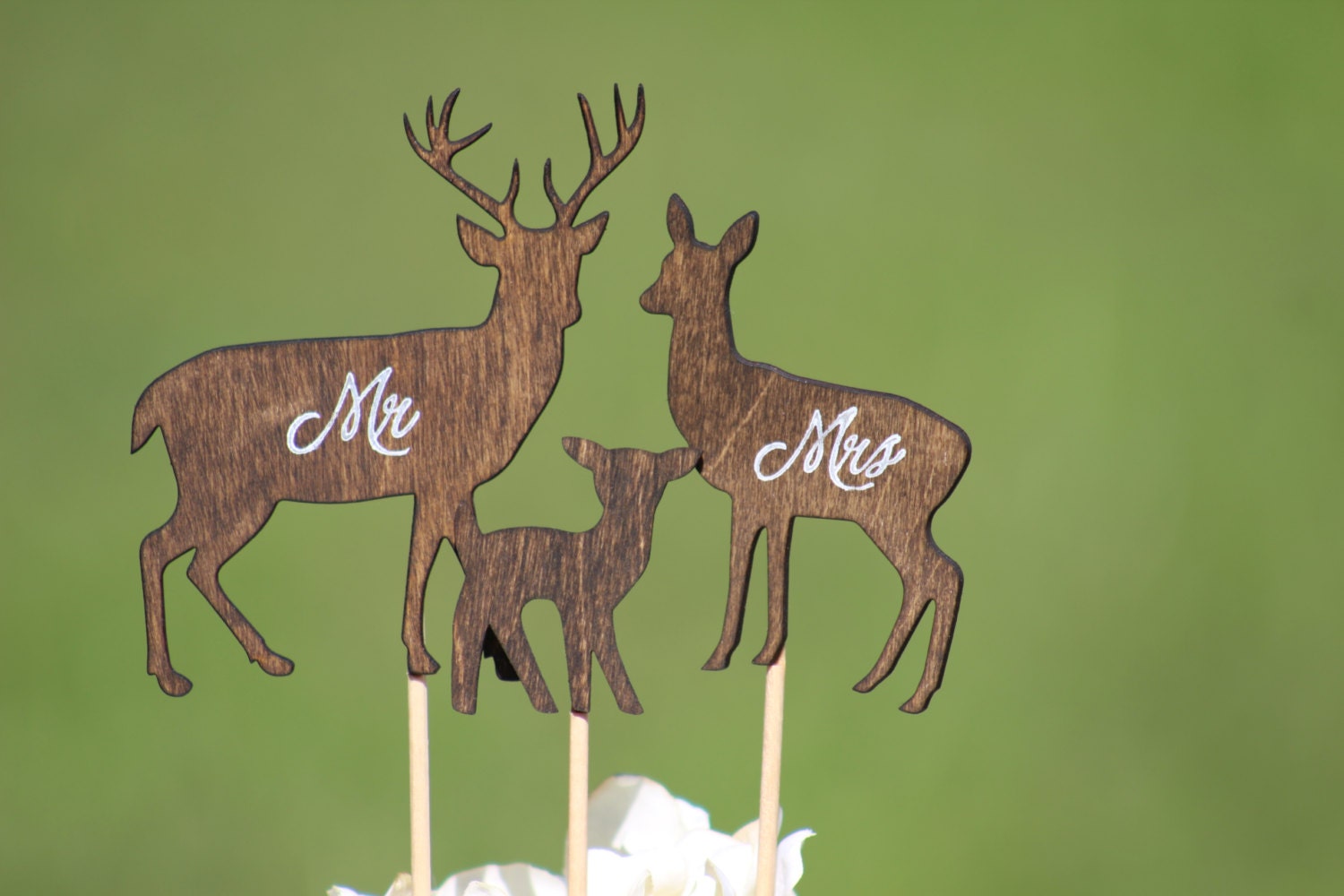 Los ciervos familia torta de bodas - torta familia Topper - ciervo - país  rústico elegante boda - Etsy México, image size:1500x1000