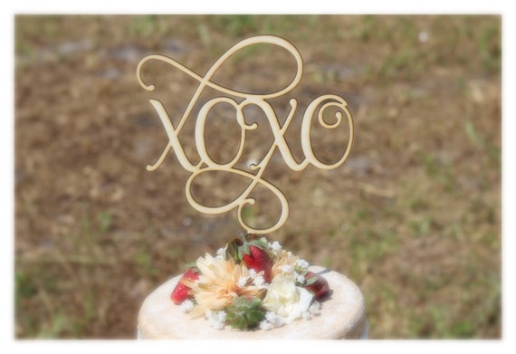 XOXO Rustic Wood Wedding Engagement Cake Topper XOXO Rustic Wood Wedding Engagement Cake Topper