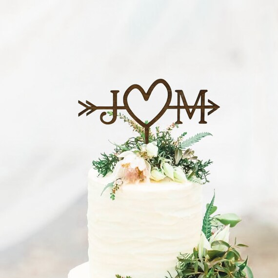 Rustic Wedding Arrow Cake Topper Decoration Beach Wedding Etsy