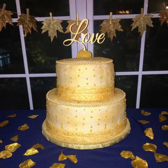 Bride to Be - Love Themed Gold Cake Topper for Proposal, Wedding
