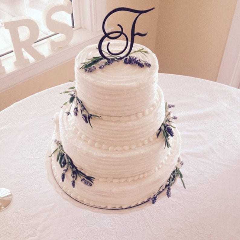 Monogram Wedding Cake topper Wooden Wedding Cake Topper Personalized Wedding Cake Topper Rustic Wedding Cake Topper image 4