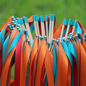 50 Wedding Ribbon Wands - Party streamers - Wedding Ribbon Wand -  Wedding Decoration Ceremony
