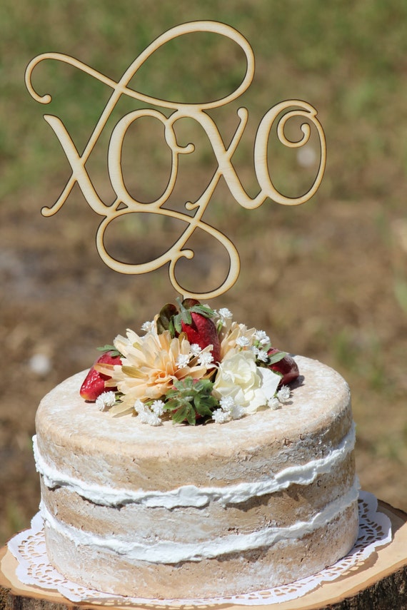 XOXO Rustic Wood Wedding Engagement Cake Topper XOXO Rustic Wood Wedding Engagement Cake Topper
