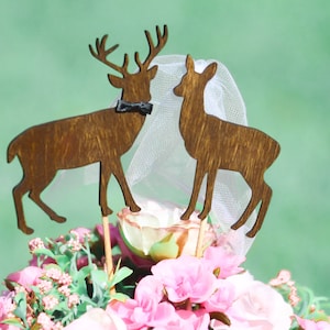 Deer Cake Topper -  Beach wedding - Bride and Groom - Rustic Country Chic Wedding
