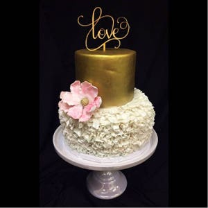 Rustic LOVE Wedding Cake Topper Wooden Cake Topper Engagement Cake Topper Cake Topper for Wedding Cake Top Wedding Cake Decorating image 8