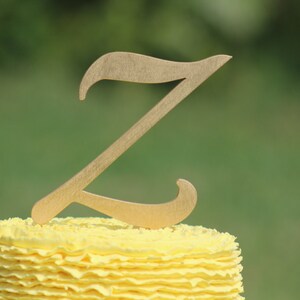 Gold Monogram Wedding Cake topper - Wooden cake topper - Personalized Cake topper