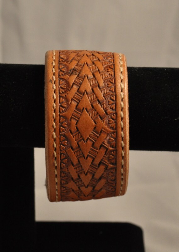 Items similar to Hand stamped leather cuff on Etsy