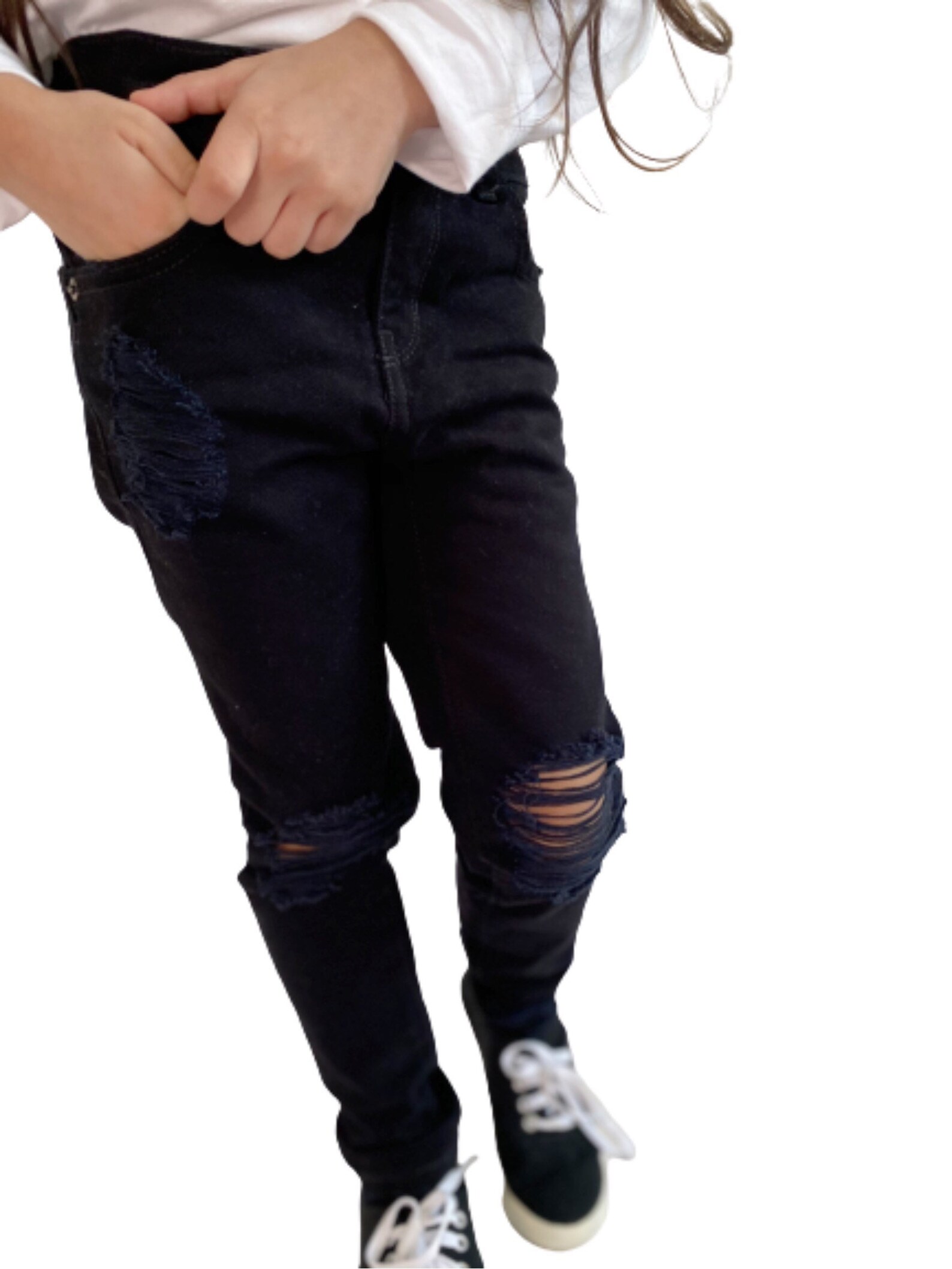 Toddler and Kids Distressed Black Jeans Unisex baby clothes Etsy