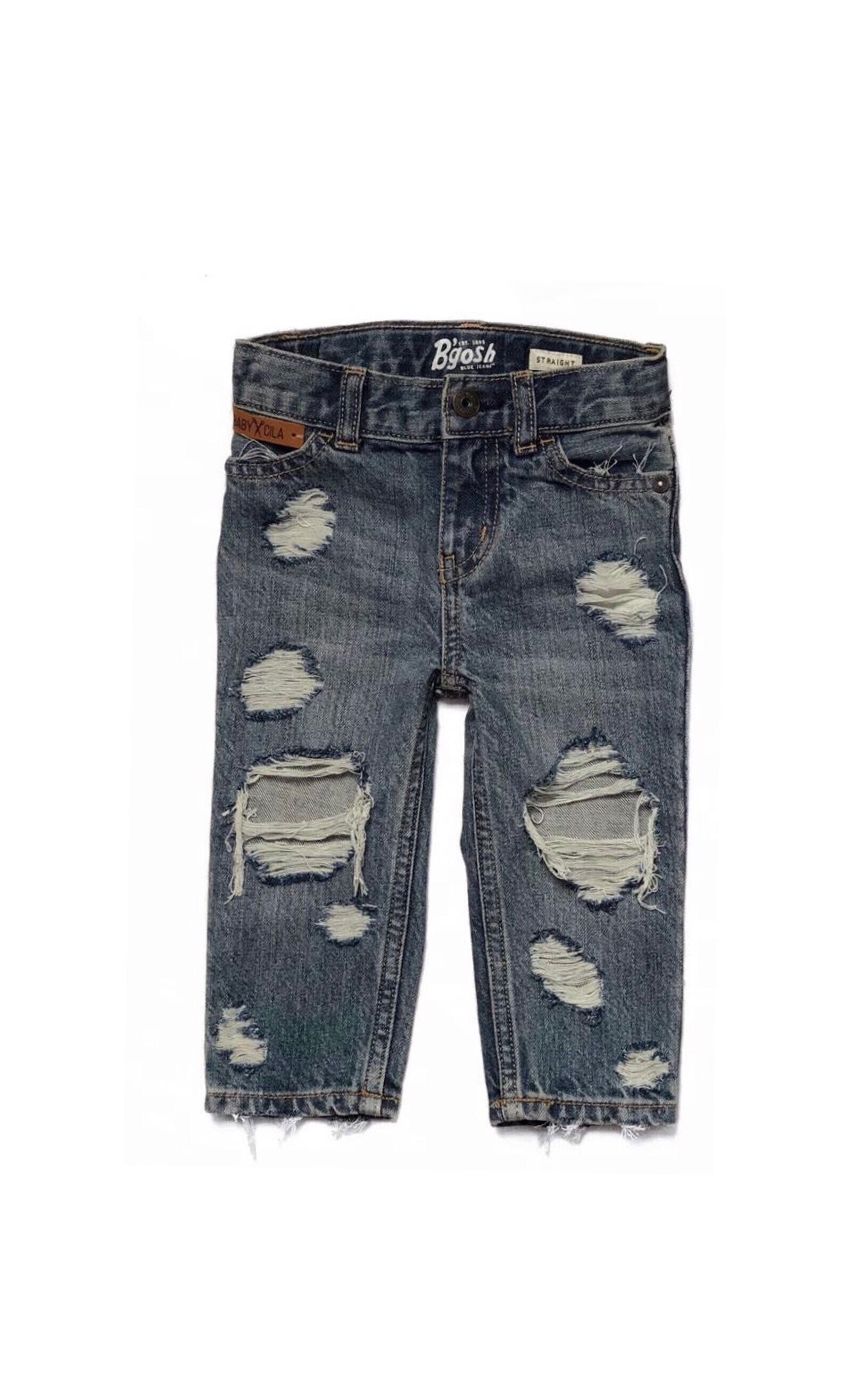 Boys scratch cheap jeans