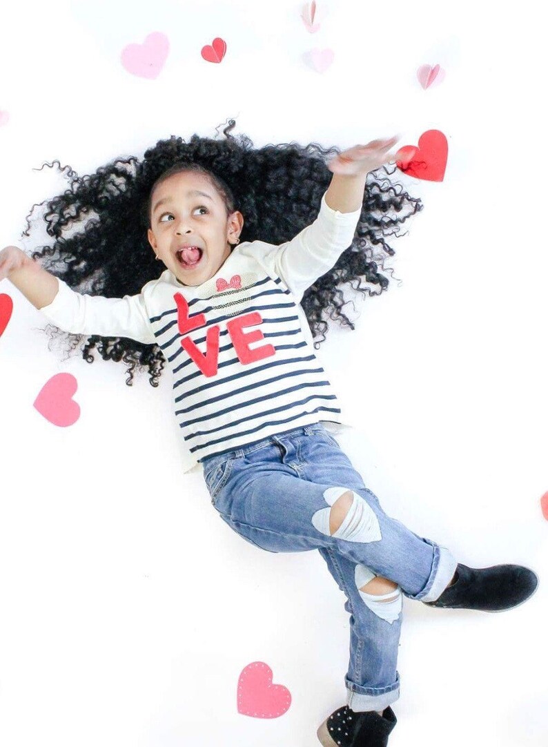 Valentine JeansHeart Distressed Knees Distressed Blue Jeans Baby and Toddler Jeans