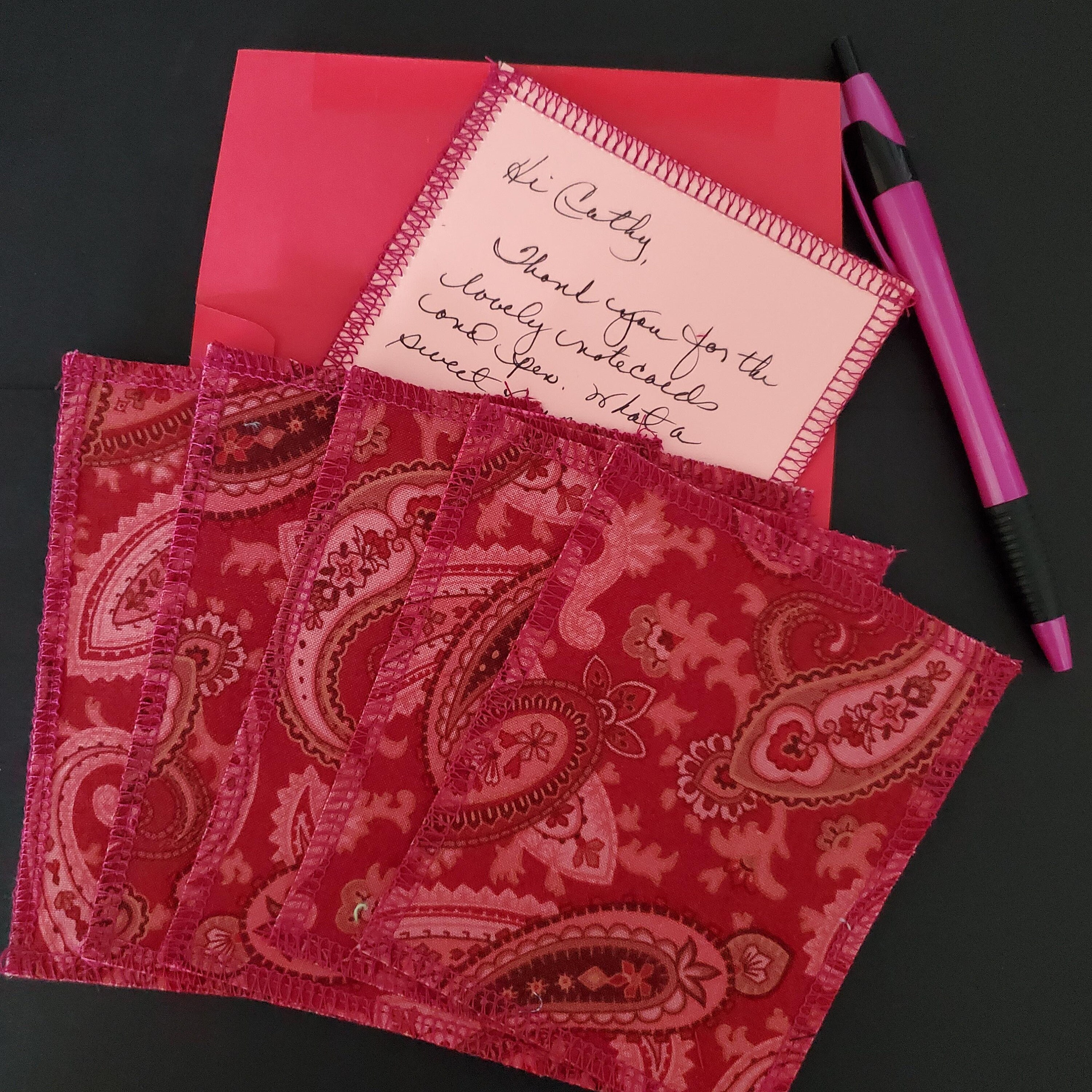 Paisley Fabric Covered Note Cards, Set of 6 - Etsy