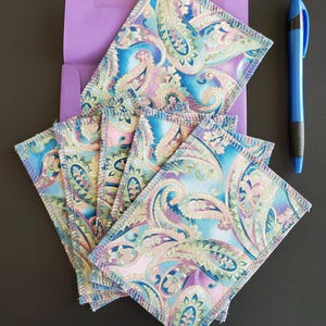 Met paisley beklede notitiekaarten, set van 6 inch