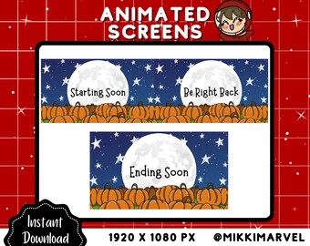 ANIMATED Pumpkin Patch Starting Screen for Streamers