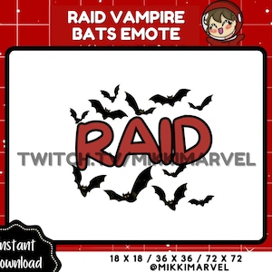Raid Vampire Bats Emote for Halloween Twitch Streamers
