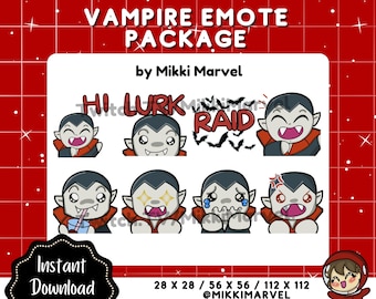 Dracula Vampire Emote Package for Halloween Twitch Streamers