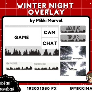 Winter Night Stream Overlay | Twitch and Youtube