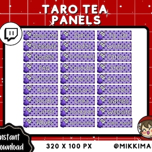 Taro Bubble Tea - Twitch Panels