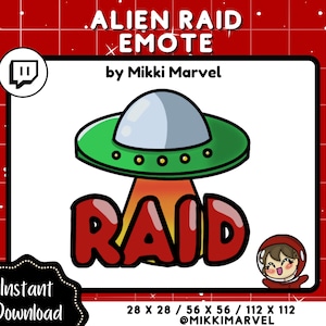 Alien Raid Emote for Streamers | Twitch, Youtube, Discord