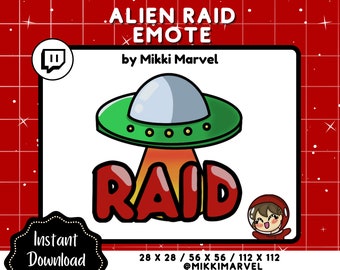 Alien Raid Emote for Streamers | Twitch, Youtube, Discord