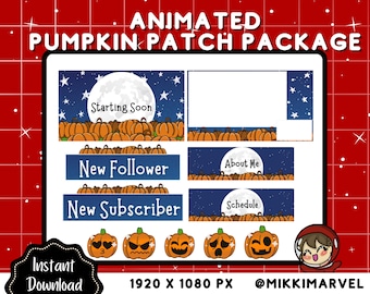 Animated Pumpkin Patch Overlay Package for Twitch Streamers