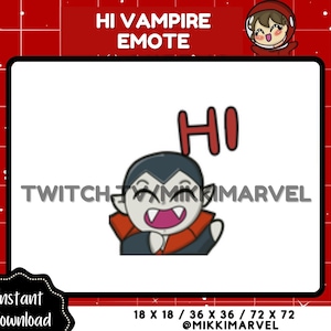 Salut Dracula Vampire Emote pour Halloween Twitch Streamers