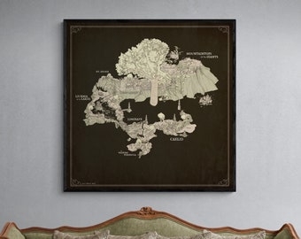 Parchment Version of Elden Ring Surface Map (The Lands Between)