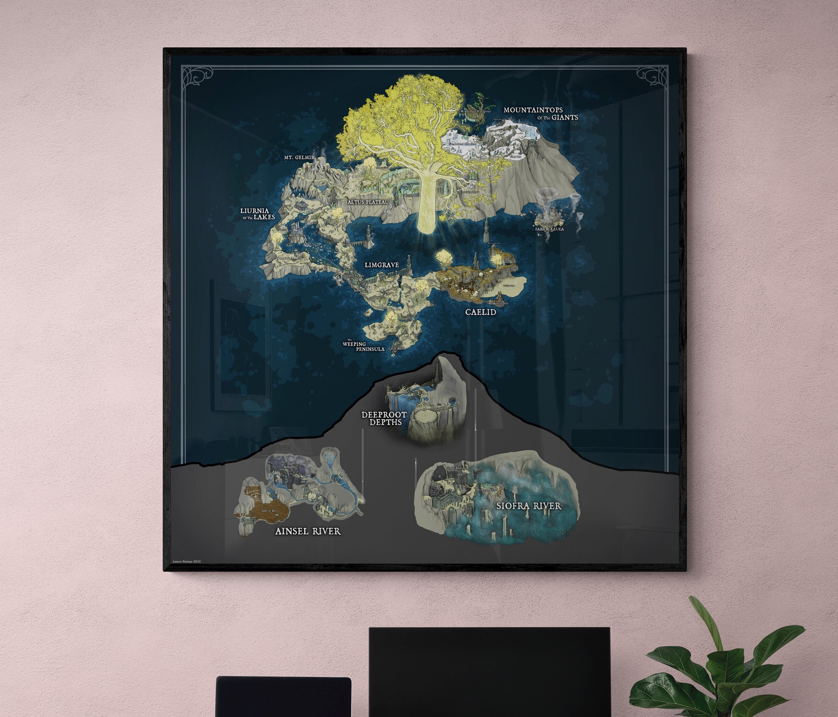 Elden Ring Full World Map the Lands Between Etsy