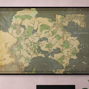 Pôster Mapa de Greyhawk de Dungeons & Dragons