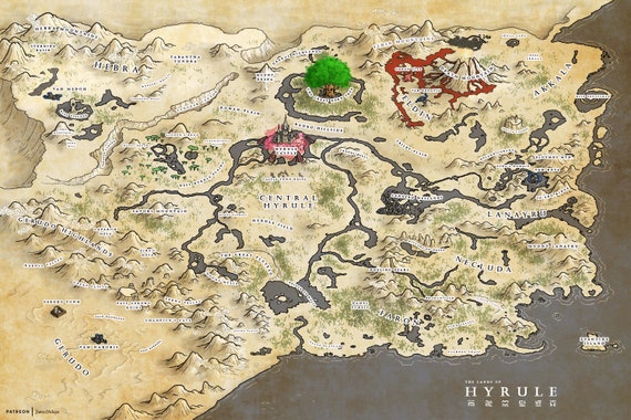 The Legend of Zelda: Breath of the Wild Lanayru Region Map Map for